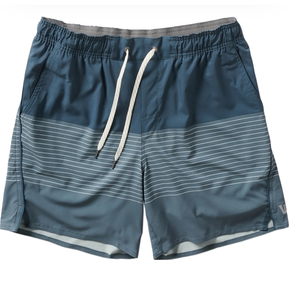 Vuori Men's Trail Shorts in Beryl Stripe [L4]